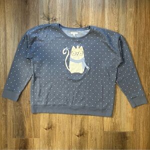 NWOT Grey Blue Cat LC Lauren Conrad Lounge Top